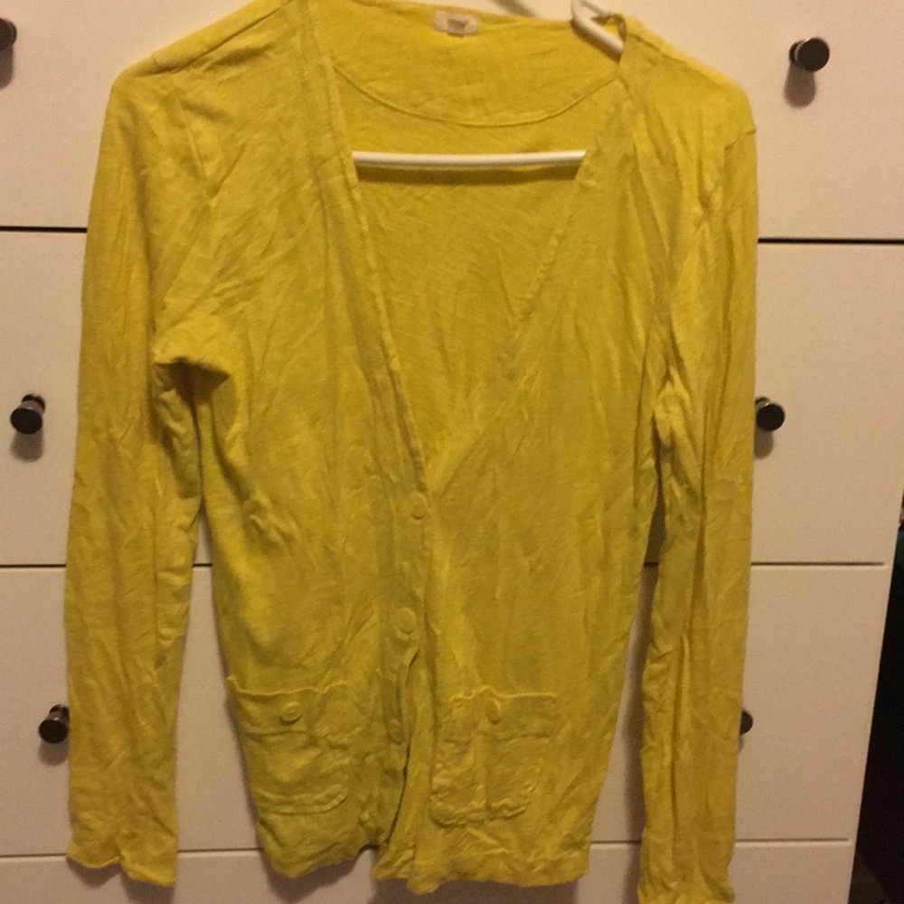 J Crew bright yellow cardigan size S